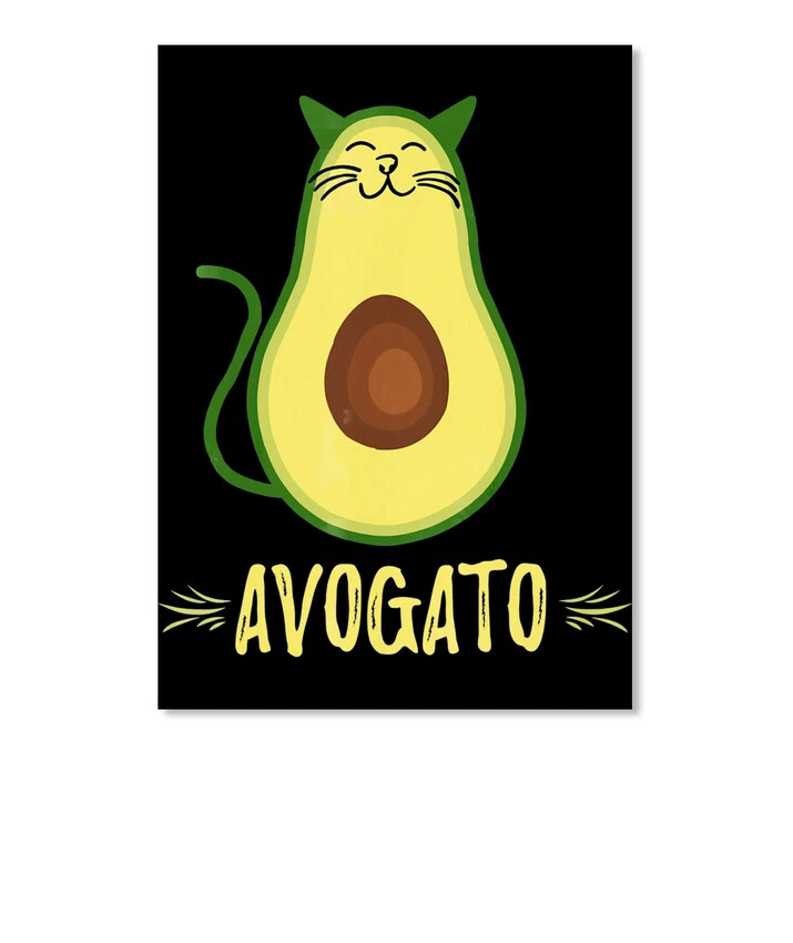 Comfy Avogato Avocado Cat Kitty Funny Meow Cin Sticker Sticker