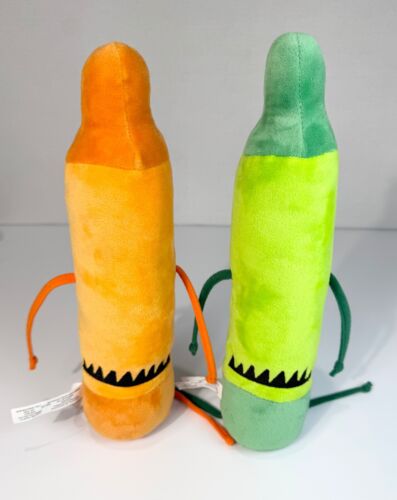 MerryMakers The Day The Crayons Quit Orange and Green Plush Stuffed Toys Pair - Picture 3 of 12
