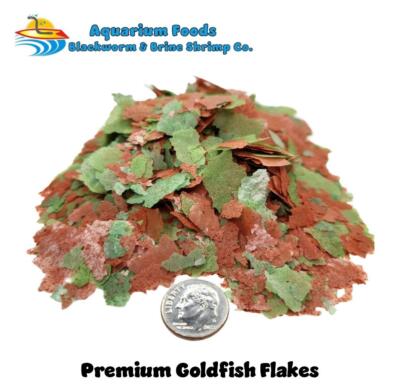 Goldfish Flake Food - 8oz - 1/2-lb With FREE 12-Type Pellet Mix & 4-Type Wafers