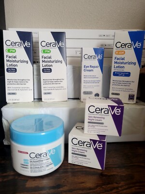 Cerave Lot Total Of 7 Items Skin Care Gifts Firming cream Face And Body Bath New
