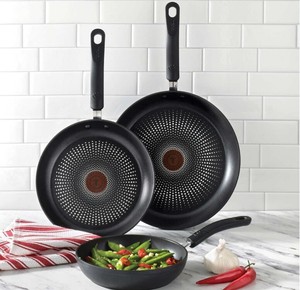 T-fal® 3-Piece Fry Pan Set Pure Cook Nonstick Titanium Aluminum w/ Ceramic Black | eBay