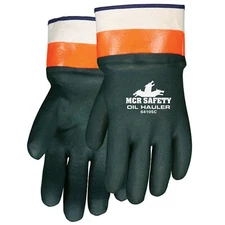 MCR Oil Hauler Double Dipped Chemical Resistant PVC Rubber Safety Work Gloves LG