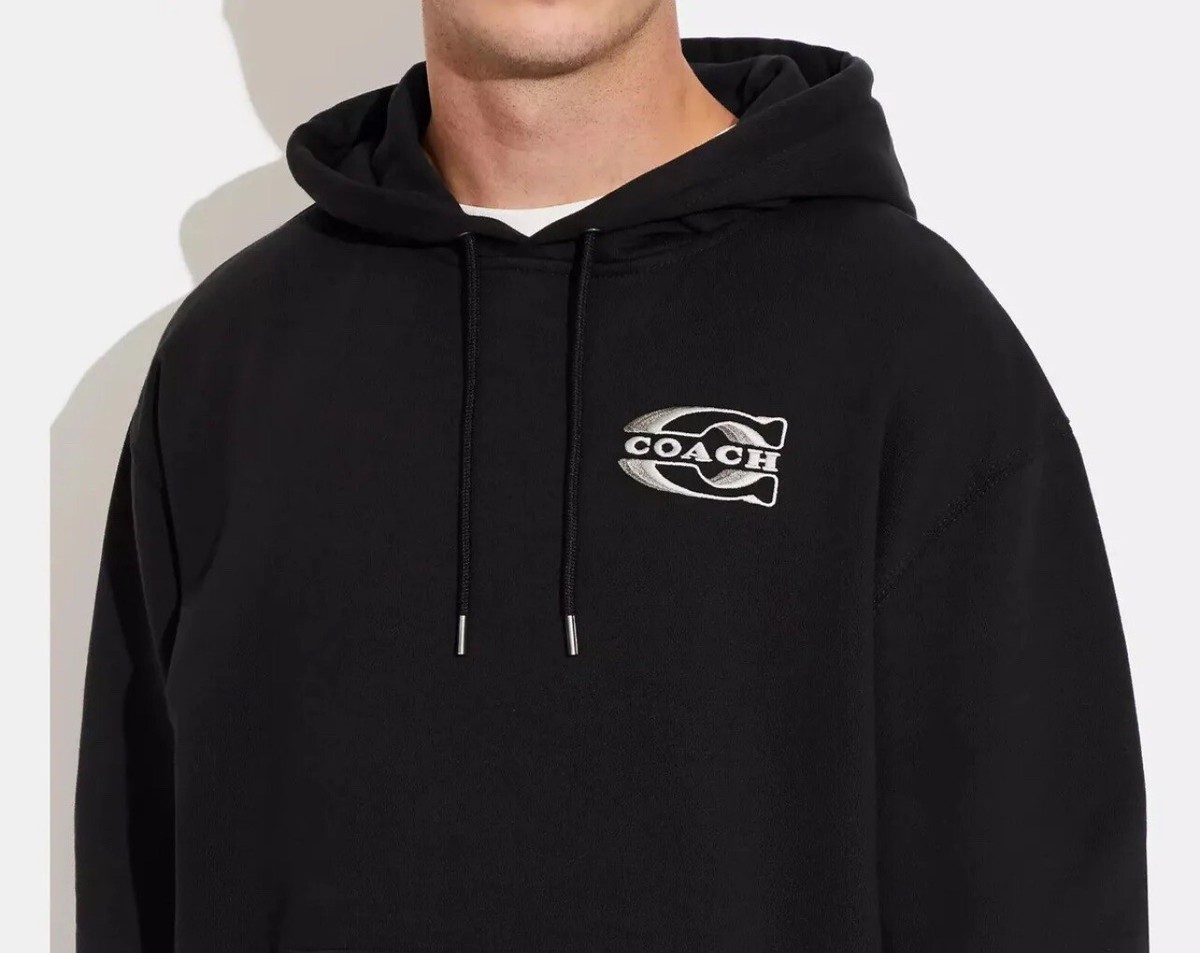 Coach Men's Black Gradient Signature Logo Hoodie CE334 Size Coach Men's Black Gradient Signature Logo Hoodie CE334 Size