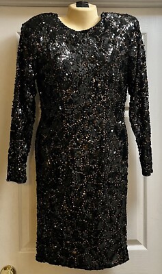 BLACK TIE Black Brown Sequin Mini Dress Long Sleeved Mini Party Formal Sz 8 | eBay BLACK TIE Black Brown Sequin Mini Dress Long Sleeved Mini Party Formal Sz 8 | eBay