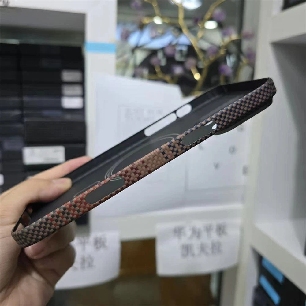 Slim Aramid Carbon Fiber Sunset Case For iPhone 16 Pro 16 Pro Max Magsafe Cover - Picture 3 of 9