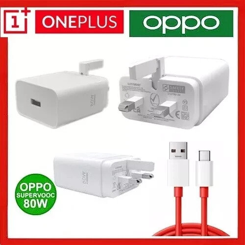 OPPO OnePlus 80W SUPERVOOC Fast Charger with 6A USB-C Cable for Phone/iPad,UK,EU - Picture 3 of 9