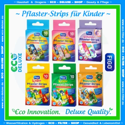 FIGO Pflaster Strips ~ verschiedene Motive ~ Wasserabweisend & atmungsaktiv
