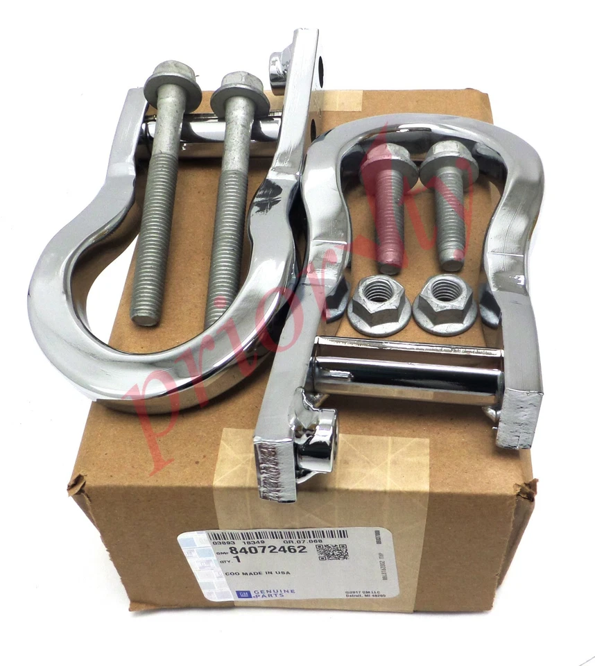84072462 OEM Front Tow Hooks Chrome 2007-19 Chevrolet Silverado GMC Sierra 1500 - Image 2 of 4