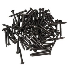 Antique Solid Brass Round Head Furniture Nails 18x1.3mm Black Pack of 100
