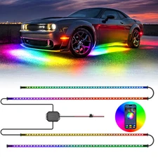 MICTUNING RGB+IC Dream Color Underglow LED Neon Light Strip Kit For Car Truck