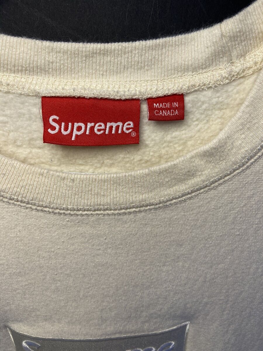 Supreme Box Logo Crewneck Sweatshirt (FW18) Natural Size Supreme Box Logo Crewneck Sweatshirt (FW18) Natural Size