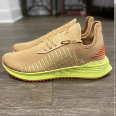 Puma Avid Evo Knit Orange Yellow Mens Size 11.5