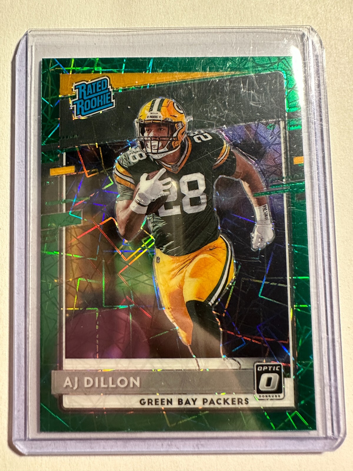 K102,757 -  2020 Donruss Optic Green Velocity #174 A.J. Dillon RR