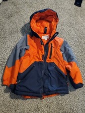 Children's Place Orange Gray 3 in 1 Winter Coat Boy's Size XS 4 Hooded