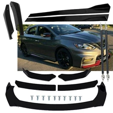 Front Bumper Lip Spoiler Splitter For Nissan Sentra Side Skirt Rear Glossy Black