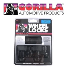 Gorilla Wheel Locks Black 14mm x 1.50 Factory Style Bulge Acorn 14x1.5 96641BDX