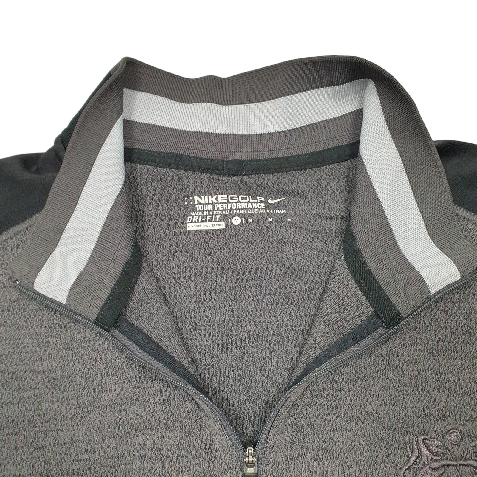 NIKE 1/4 Quarter Zip Golf Dri Fit Cotton Jumper Sweatshirt Mens M image 2