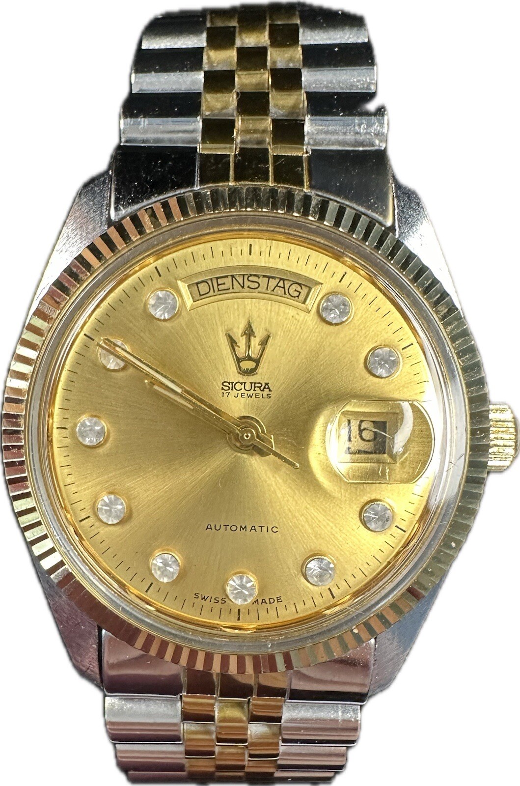 SICURA Day-Date Swiss Vintage Automatik-Armbanduhr President Two-Tone Ref. 9241