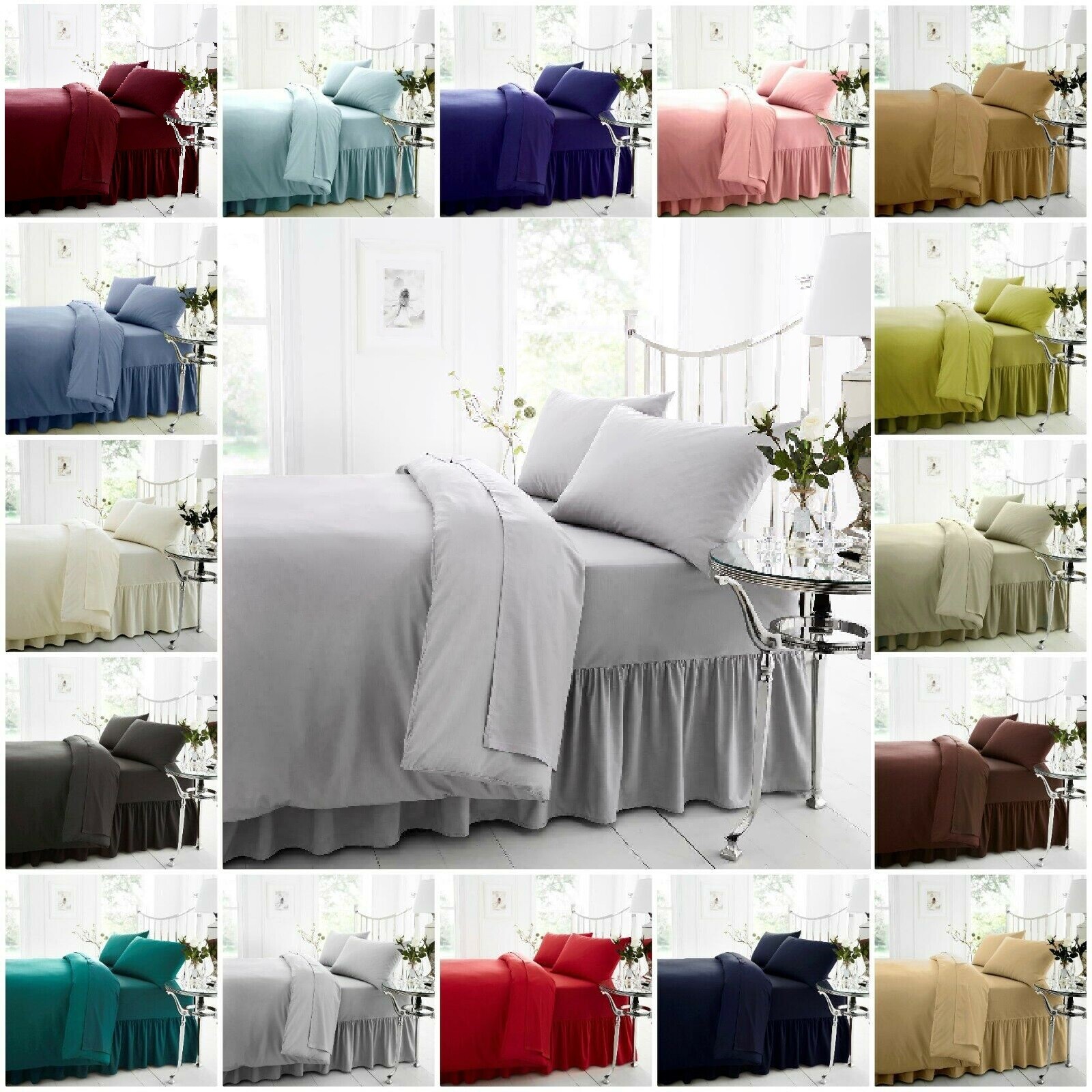 Non Iron Percale Fitted Valance Bed 