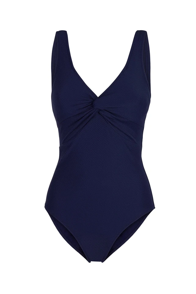 Traje de baño Heidi Klein Core cuello en V torcido / Azul marino oscuro / S Foto 4 de 4