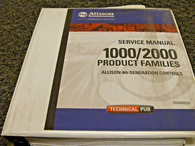 Allison 2500PTS 2500RDS 2500SP 2550EVS 2550HS Transmission Service Repair Manual