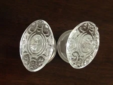 Nostalgic Warehouse Classic Rosette & Crystal Victorian Door Knob Privacy Nickel