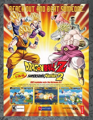 Dragon Ball Z Supersonic Warriors Nintendo DS Print Ad Original
