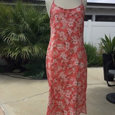 NWT Nine West Polyester Coral Combo Floral Dress straps size L
