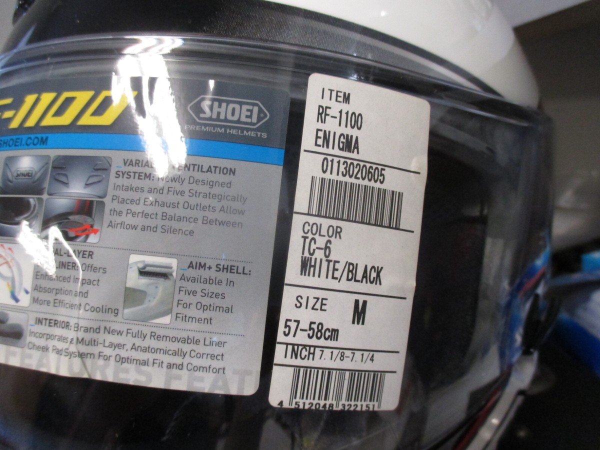 Shoei RF-1100 Enigma TC-6 Helmet | Size Medium | 0113-0206-05 | NOS