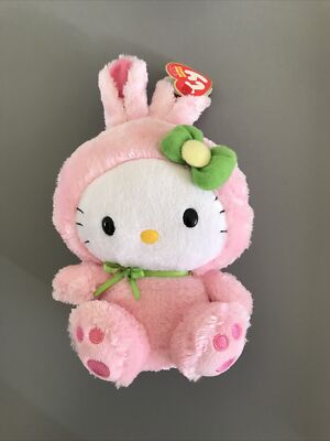 Hello Kitty Pink Bunny Costume Suit TY Beanie Babies Collection Sanrio ...