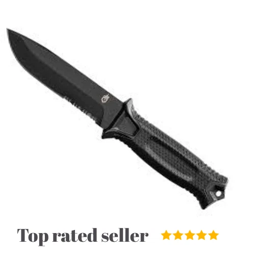 Gerber Gear StrongArm - Fixed Blade, Full Tang Knife - Black, Serrated Edge
