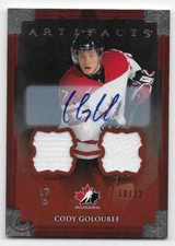 13/14 UD ARTIFACTS TEAM CANADA AUTOGRAPH DUAL JERSEY #130 Cody Goloubef #10/12