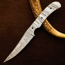 8" CUSTOM HANDMADE FORGED DAMASCUS STEEL BLANK BLADE A5
