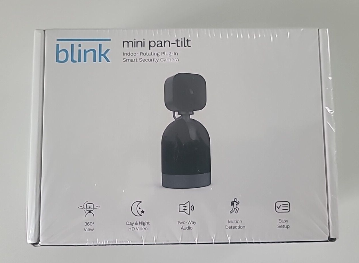 NEW Blink Mini Pan-Tilt Smart Camera - Indoor Rotating Plug-In Security Camera