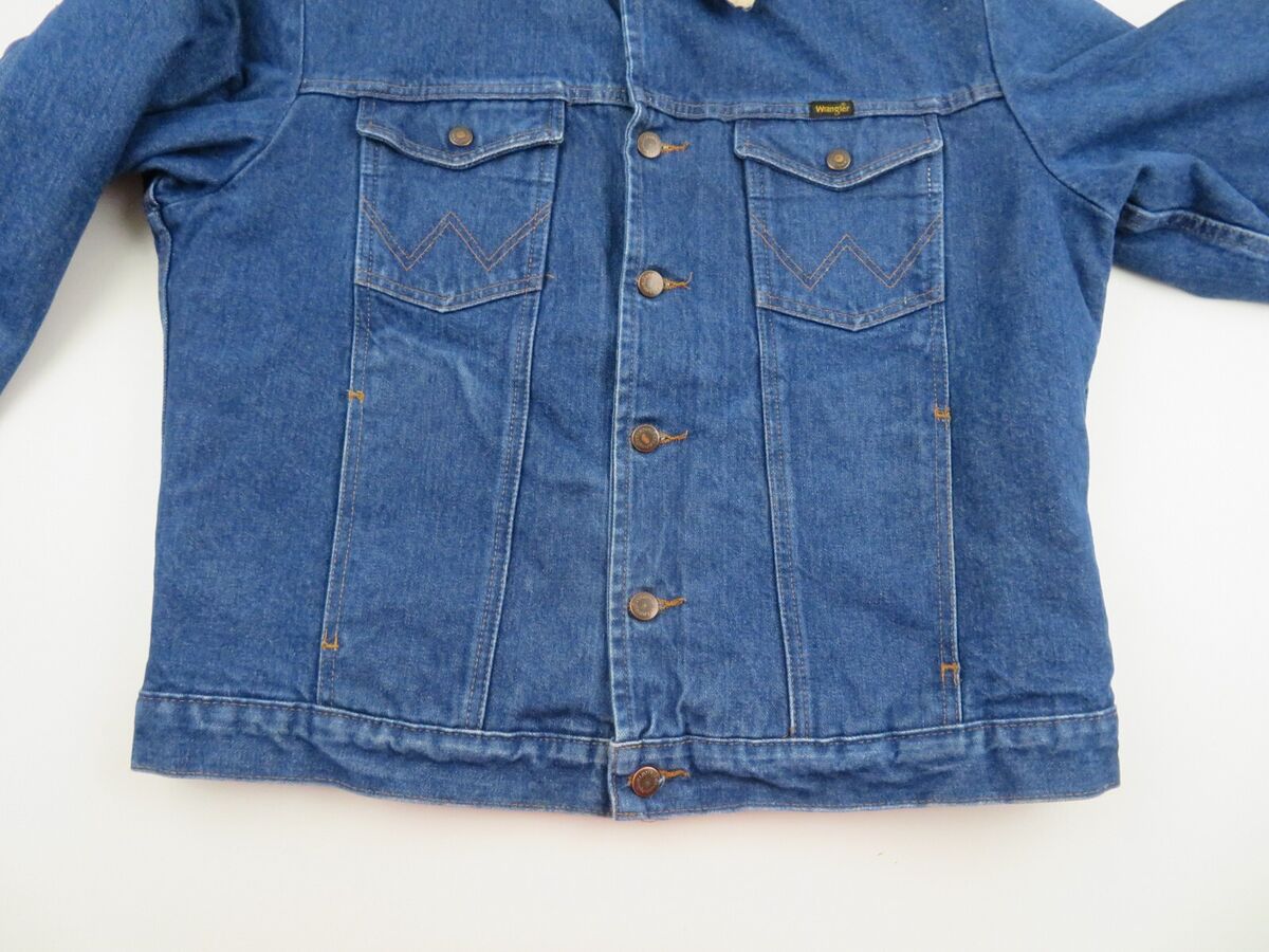 Vtg 70s 80s Wrangler Blanket Wool Lined Denim Trucker Jacket Vtg 70s 80s Wrangler Blanket Wool Lined Denim Trucker Jacket
