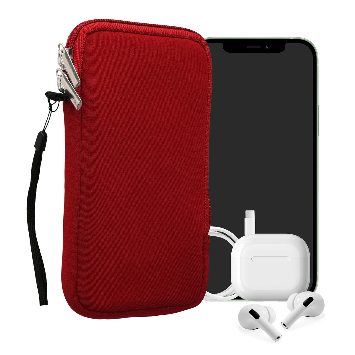 Neoprene Cell Phone Pouch XL Red UK