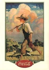 Boy on Fishing Trip Artist N.C. Wyeth Advertising Coca Cola Vintage Postcard