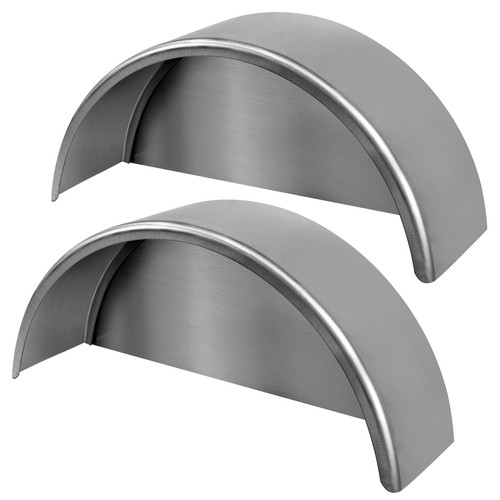 Pair of Steel Round Single Axle Trailer Fenders & Backs For 14" 15'' 16" Wheel - Picture 2 of 8
