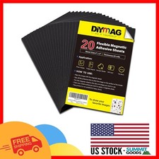 20 Pack Black Flexible Magnetic Adhesive Sheets, Perfect for DIY Crafts & Photos
