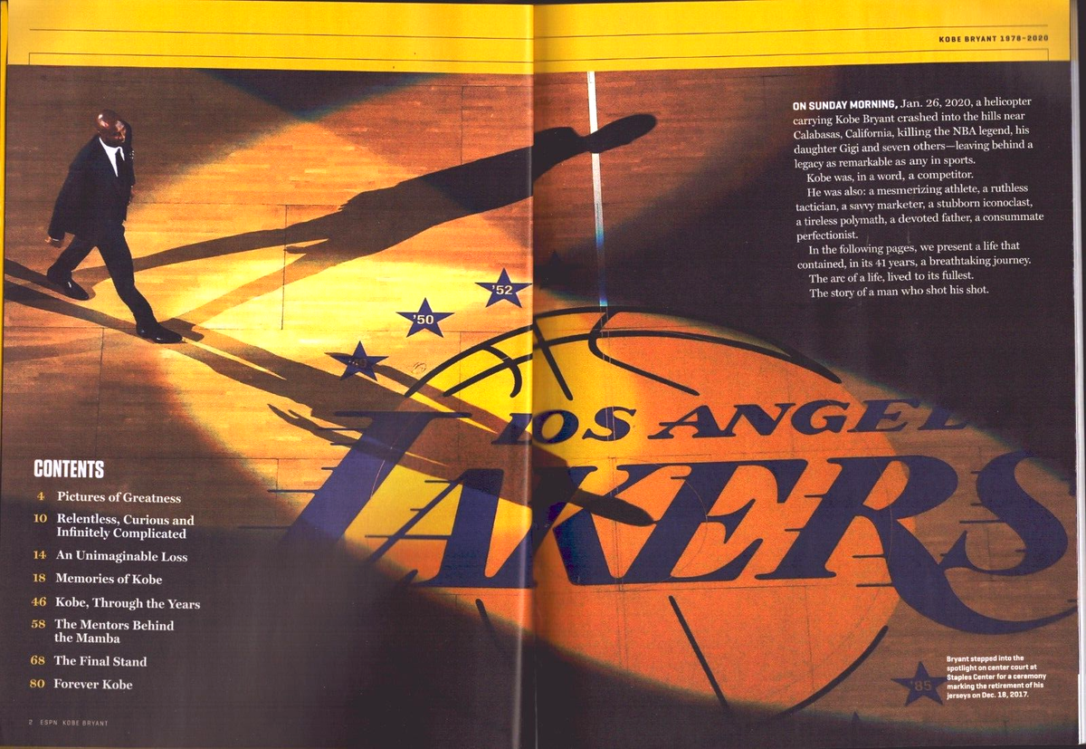 Kobe Bryant ESPN Tribute Magazine An Extraordinary Life 1978-2020