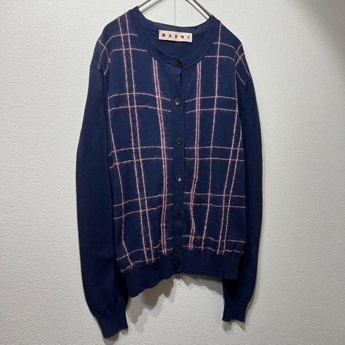 MARNI Mohair wool check design cardigan - Picture 2 of 11