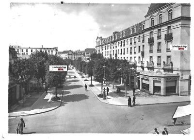Glasplatte altes Foto positiv schwarz-weiß 13x18 cm Vittel Hotel Vosges