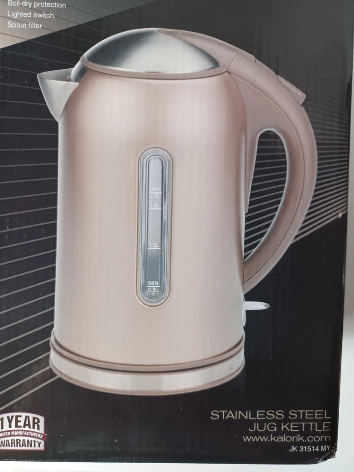 Hervidor de agua inalámbrico de acero inoxidable Kalorik 1,7 litros línea Maya JK31514MY NUEVO EN CAJA Foto 3 de 4
