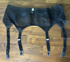 Vtg Simone Garter Belt Size 28 Waist Black Lace Pinup 50's Burlesque Lingerie