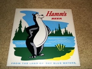 1950's HAMM'S beer "proud Hamm's bear" wall plaque **CLEAN**