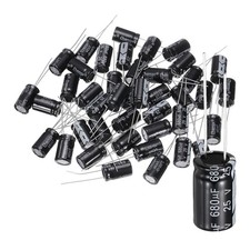 60Pcs 680uF 25V 10x17mm Electrolytic Capacitor, Aluminum Capacitor