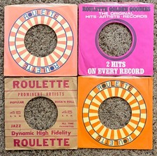 4 45rpm RECORD COMPANY SLEEVES - ROULETTE RECORDS - 3 STYLES - NICE