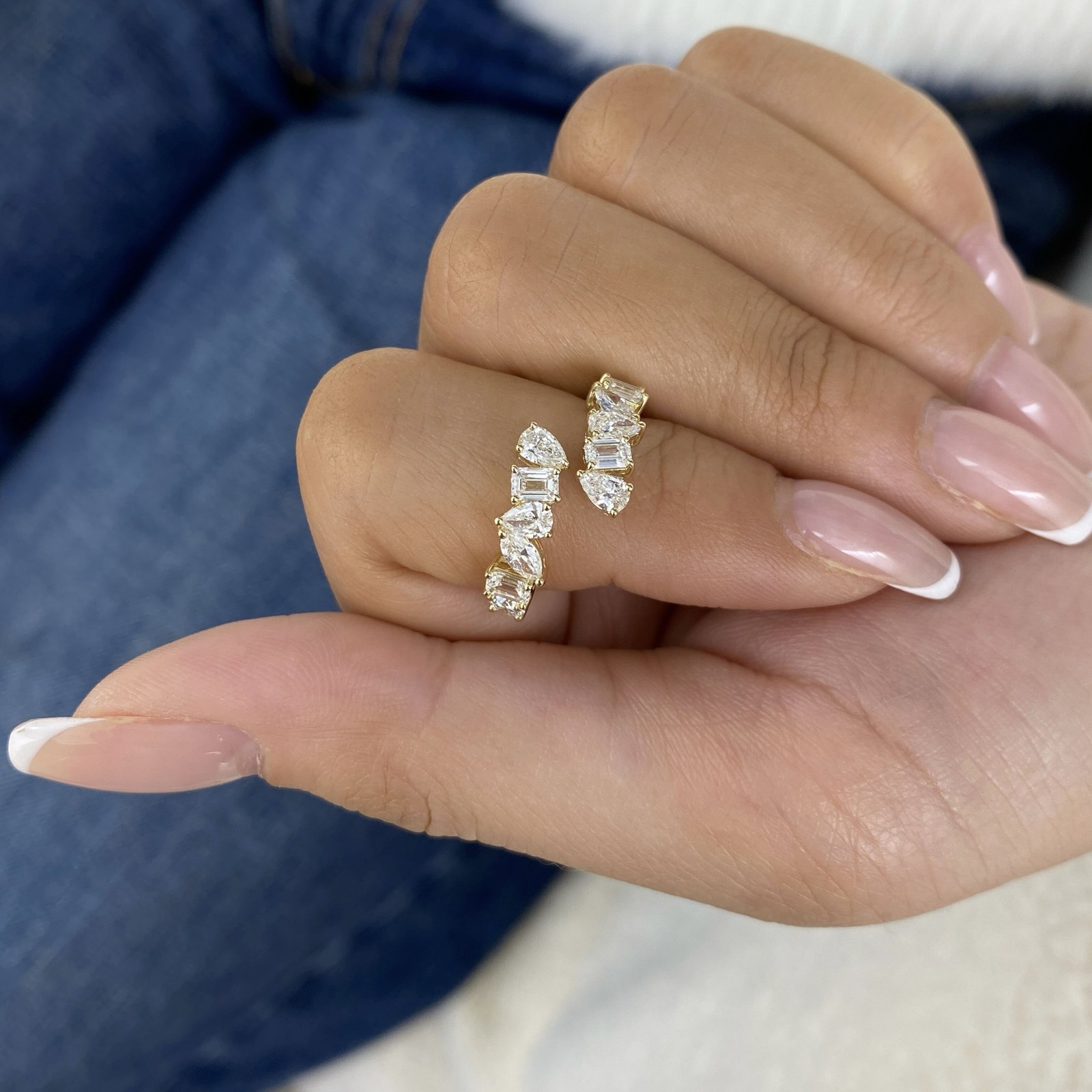 14K Yellow Gold Band Ring 1.6ct Labcreated Diamond F/VS