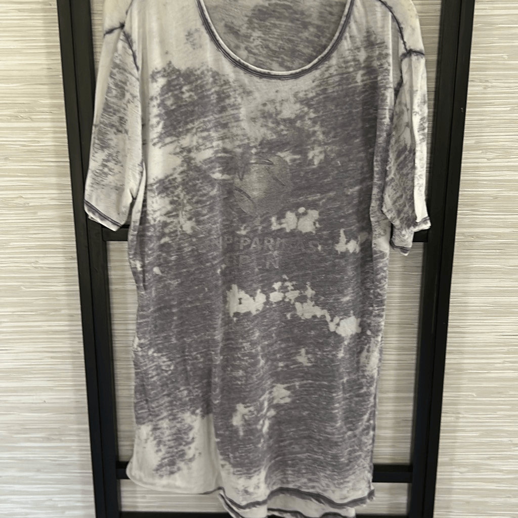 T shirt leggera Fila Bnp Parisna open tennis grigio e bianco burnout taglia M