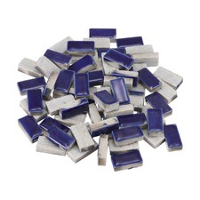 200g Ceramic Mosaic Tiles for Crafts Bulk, Rectangle Dark Blue Ceramic Tiles